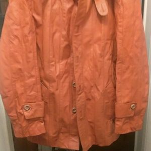 Rare orange lonnigans sport leather jacket sz 42